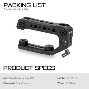범용 카메라 비디오 케이지TILTA 조절 가능한 탑 핸들 소니 FX6 브래킷 및