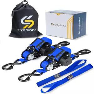 스트랩이노 리트랙터블 래칫 - 1인치 x 12피트 헤비 듀티 타이 다운 각각 1800파운드의 파손 강도 안전