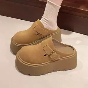 여성 2컬러 모던 데일리 버클 플랫폼 슬리퍼블로퍼 여자로퍼 패션신발