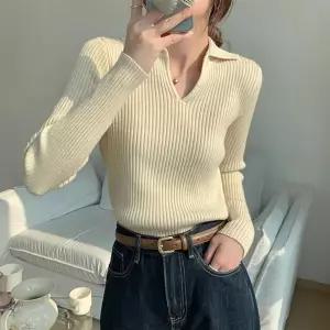 여성 4컬러 데일리 슬림핏 골지 긴팔 티셔츠 니트여자 패션