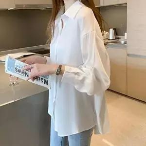 가벼운 데일리 기본템 루즈핏 카라 블라우스 셔츠(HSJ-WF8570F)