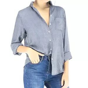 여름 여성 셔츠 롤업 카라 아사 린넨 남방 블라우스(HSJ-WEE8EF1)