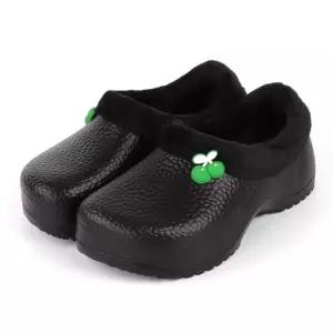 겨울 만능 주방 슬리퍼 털안감 멀티샌들 방한 다용도화 막힘형 블랙 가벼운 방수 화화 남성화 논슬립화 방