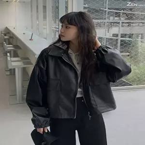 여성 봄 가을 데일리 투웨이 집업 가죽자켓 레더자켓 (HSJ-WFFWXOB)