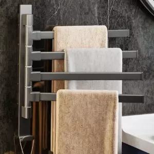 욕실 회전형 무타공 타올걸이 샤워용 수건스탠드