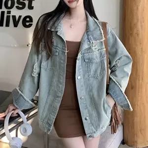 여성 청자켓 스트릿 패션 코디 캐주얼 데님 봄아우터 (HSJ-WE2F756)