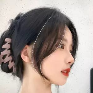 부분가발 헤어피스 인모 클립 사이드뱅 앞머리 여성 공용 정수리 똑딱이
