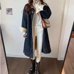 퍼 겨울 아우터 소재 따뜻한 패션 롱롱 데님 재킷 (HSJ-WFFR44O)