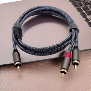 0.30.53m 짧은 RCA 스플리터 오디오 케이블 1 to 2 남성-여성 잭 어댑터 코드 TV CD DVD 서브우퍼 앰프 스