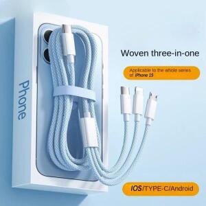3In 1 고속 충전 케이블 100W Xiaomi iPhone Poco 마이크로 USB 유형 C 코드 다중 Usb 와이어 라인