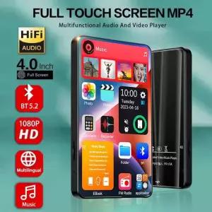 HD MP3 MP4 플레이어 풀 터치 스크린 블루투스 5.2 Walkman16GBBuilt-in 스피커 음악 FM 라디오 녹음 전자