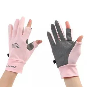 논슬립 여성 운전용 스포츠 2컷 쿨링 장갑 (M-핑크) 여름 손가락 미끄럼방지 외출 시원한 레저 등산 패션