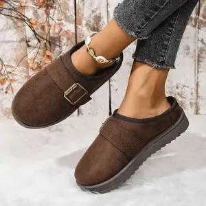 가을 부츠 미들부츠 여자신발 워커 버클 기모 빅사이즈 플랫 라운드 원템3