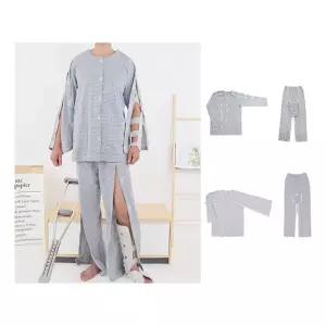 남여공용 키밍 검진복 트임 환자복 침복 치료복 찍찍이 상의