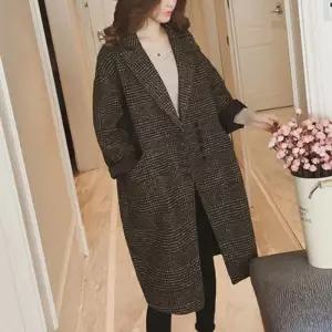 클래식 체크 코트 5버튼 가을겨울 출퇴근룩 데이트벨티드롱 여성트렌치 루즈핏 오버 하프 더플 여성반 모직