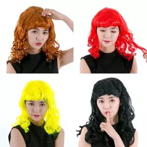 뱅웨이브가발 여장 파티가 행사 공연 연극엽기가 할로윈소품 의상 변신용품 스티커사진가 변장 변장가