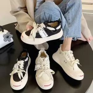 여성 캐주얼 플랫 패션 하이탑 슈즈 스트랩 어글리터 봄가을 앞 스니커즈 통굽 원픽3