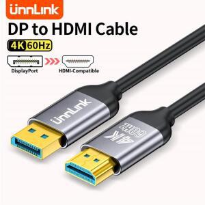 디스플레이 포트 HDMI 호환 케이블 언링크 HDTV PC 허브 모니터 주식 4K 60Hz 오디오 코드 동적 HDR DP
