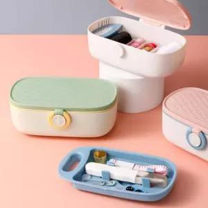 실 바늘 받짇고리함 반짓고리 가정용 퀼트 바느질 세트 재료 반짇고리함 휴대용 만들기 함대형 용함