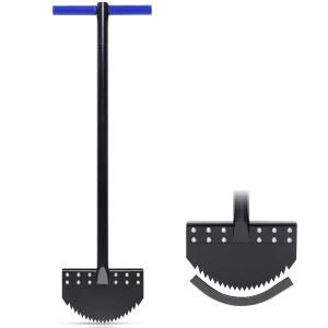 조경용 스프링 스틸 블레이드 망간 강철 테두리 테두리가 있는 40인치 수동 도구, 정원 관리용 고무 손잡이가 반달