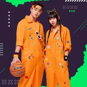 오렌지 점프슈트 세트 반티할로윈 코스프레 단체복 졸사 패션 컨셉 체육대회