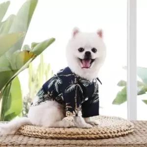 [반려] 반려견 야자수 반팔셔츠 강아지 티셔츠 외출복 바캉스