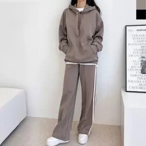 여자 빅사이즈 오버핏 후드티 트랙 팬츠 세트 패션트레이닝 상하 일자바지 와이드 커플 오버 후드