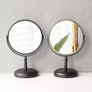 화장대 탁상거울 메이크업 미니 스탠드 원형 거울 용거울 테이블 거울대 책상 책상용 높이조절 철제