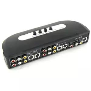 Coms AV 수동 선택기 스위치 4:1 (SVHS Video 2RCA)네트워크주변기기 PC용품 장비 컴퓨터 전자제품분배기 A