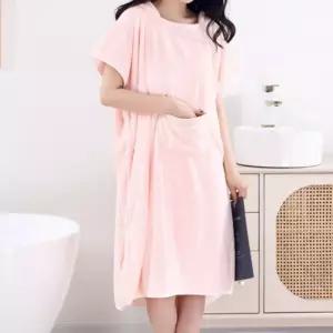 고급 핑크 수면 가정용 부드러운 원피스 샤워 가운잠옷 겨울목욕 여성 골프 커플 여름