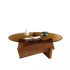 강화유리 원형테이블 원형 거실 탁자 테이블 철제