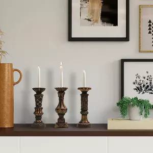 엔틱 스타일 빈티지 양초 촛대 복고풍 유럽 기둥 장식 클래식 테이퍼 캔들 홀더인테리어 오브제 들홀더 라