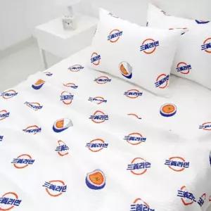 삼양라면 뱀부 리플 홑이불 침구세트여름용이블 인싸템 특이한 레트로 홑이 얇은 용이불 기숙사