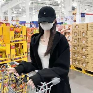 롱 봄 추동 여자티 맨투맨 빅 와이드 후드 잉크 카디건 상의 원템3