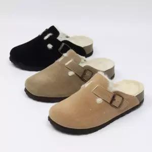 겨울 털안감 버클 스웨이드 블랙 베이지 탄 통굽 로퍼 뮬 슬리퍼여자로퍼 굽뮬 여성 앞막힌 발편한