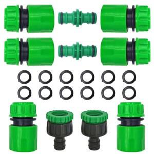 정원 급수 호스 ABS 커넥터 엔드 더블 남성 커플 어댑터 파이프 튜브 익스텐더 세트