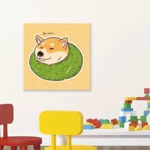 강아지일러스트 캔버스액자 좋아 시바카페 북유럽 인테리어소품 포스터 벽걸이 그림 거실