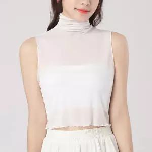 넥워머 페이크블라우스 터틀넥 카라 시스루 이너웨어 셔츠