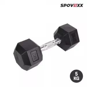 스포빅스육각고무아령5kg5KG 크롬 도금 헬스 운동 팔도구 가정용 팔근력 상체