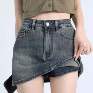 치마인듯 바지인듯 하이드데님숏팬츠 청바지 청반 밴딩반 캐주얼 여자코디 여성 여성반 여자반 여름 반바지