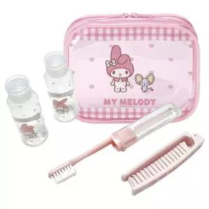 휴대용 칫솔 공병 세트 마이멜로디 1P 트래블 키트용 여행용 파우치 용치 용양치 용질 케이스 학교질 출장
