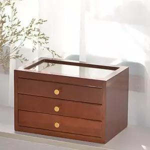 원목 악세사리 보관함 우드 주얼리 케이스 수납함함 정리함 유리 쥬얼리 보석 박스 예물 수납함