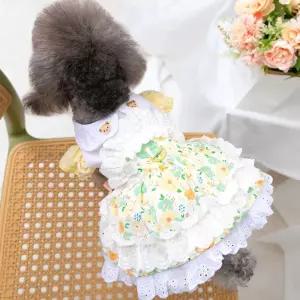 강아지 플라워 원피스 고양이 드레스 치마 애견옷 반려동물의류 외출용품 펫용품 애견 캠핑 펫점 용품 쿨티