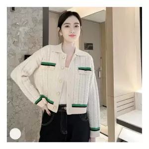 깔끔 꽈배기무늬 단가라 가을 겨울 니트 단추 가디건 사무실 카라 우먼 숏가디건 간절기 여성