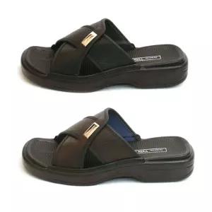 엑스 가죽슬리퍼 남성 2중박음질 지압사무실학교슬리퍼 층간소음 발편한 실내용 교사 남자 실내화 기본 교