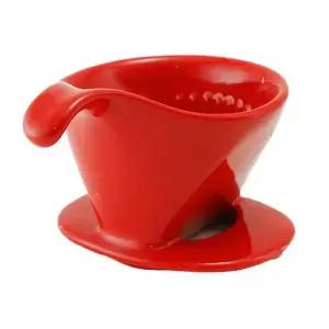 TBZ 카페테리아 레드 손잡이 도자기 드리퍼 1개