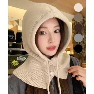 니트 페이크 후드 단추 넥워머겨울 추천