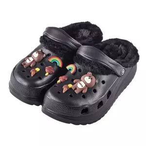 겨울 털안감 EVA 슬리퍼 방한 샌들 블랙 화사무실화 신발 남성 남자 여성 패딩 실내화 털신