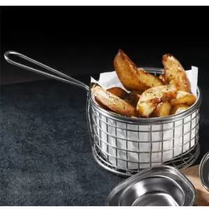 이딜리 튀김 바스켓 감자 치킨 건지개 튀김망 원형 중그릇 채반 칩스 피쉬앤 가라아케 식당용 가정용 접시