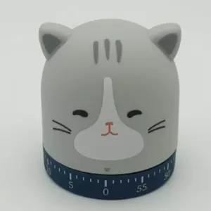 요리스톱워치 아날로그 태엽 쿠킹 타이머 고양이 주방 수동 베이 공부